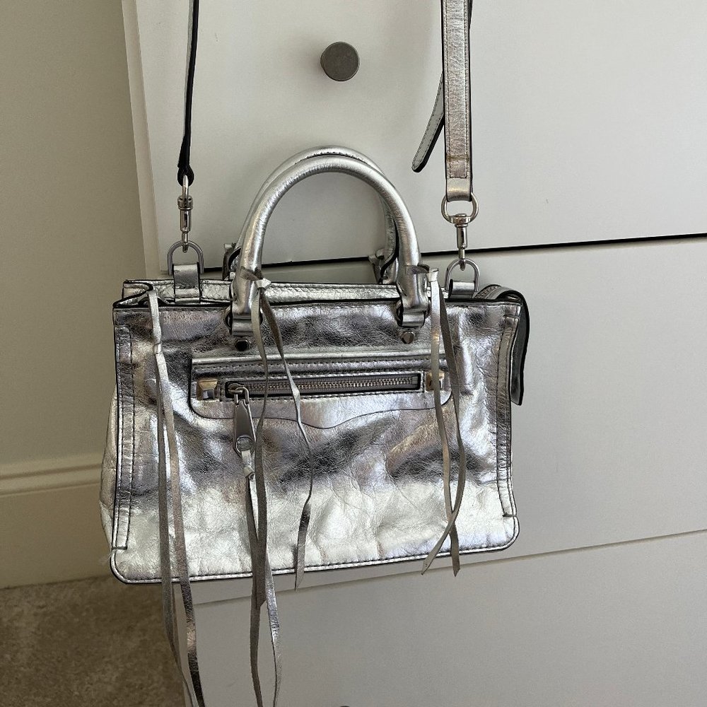Silver Rebecca Minkoff Micro Regan Satchel